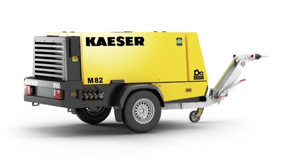 Atlas Copco, Schraubenkompressor, Baustellenkompressor, Kompressor, mobil, Luftpumpe, Fahrbarer Baukompressor, Portable Air Compressor,